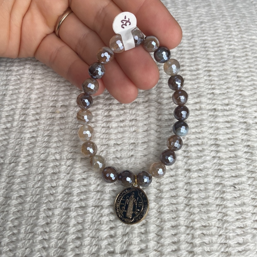 St Benedict pendant St Benedict charm protection bracelet religious bracelet